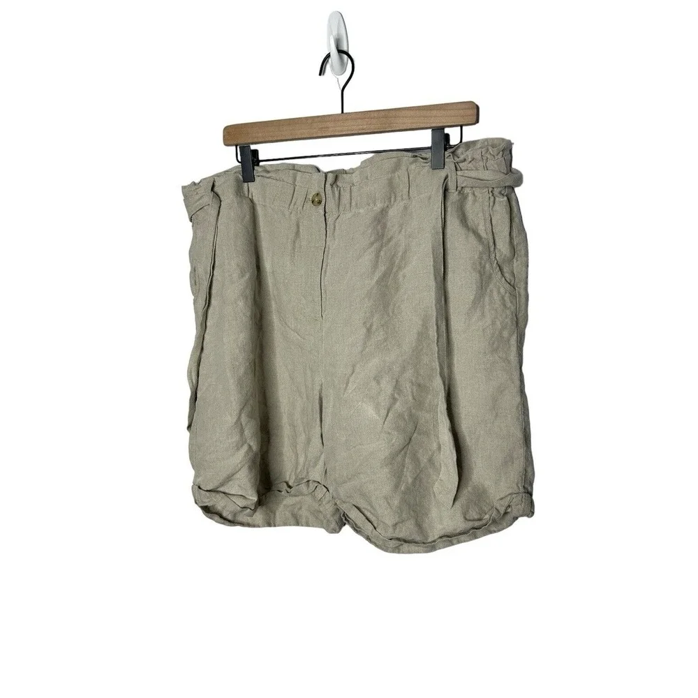J Jill Linen Shorts Womens Size XL‎ Petite Stretch beige